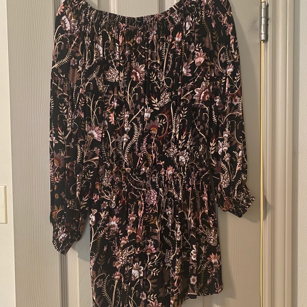 Free People black floral romper